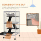 Outsunny Walk-in Greenhouse with 2 Tier 4 Shelves, Small Greenhouse with Reinforced PE Cover, Garden Plant Growhouse with Roll-u