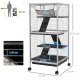 Outsunny Walk-in Greenhouse with 2 Tier 4 Shelves, Small Greenhouse with Reinforced PE Cover, Garden Plant Growhouse with Roll-u