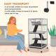 Outsunny Walk-in Greenhouse with 2 Tier 4 Shelves, Small Greenhouse with Reinforced PE Cover, Garden Plant Growhouse with Roll-u