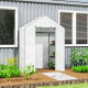 Outsunny Walk-in Greenhouse with 3 Tier 4 Shelves, Small Greenhouse with Reinforced PE Cover, Garden Plant Growhouse with Roll-u