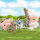 Outsunny Wedding Arch Frame Set, 2.2, 2, 1.8 m Metal Arch Backdrop Stand Set of 3, Balloon Arch Stand Set for Birthday Party, Br