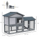 Outsunny Wooden Playhouse with Doors, Windows, Plant Pots, Boxes, for 3-8 Years - Dark Brown