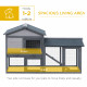 Outsunny Wooden Playhouse with Doors, Windows, Plant Pots, Boxes, for 3-8 Years - Dark Brown